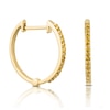 Thumbnail Image 1 of 9ct Yellow Gold 0.14ct Treated Yellow Diamond Hoop Earrings