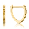 Thumbnail Image 1 of 9ct Yellow Gold 0.11ct Treated Yellow Diamond Hoop Earrings