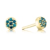 Thumbnail Image 1 of 9ct Yellow Gold Treated Blue Diamond Round Stud Earrings