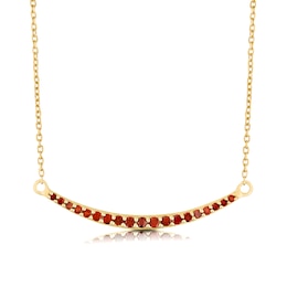 9ct Yellow Gold 0.18ct Treated Red Diamond Curve Necklace