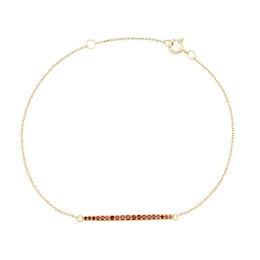 9ct Yellow Gold 0.18ct Treated Red Diamond Bar Bracelet
