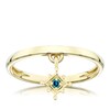 Thumbnail Image 0 of 9ct Yellow Gold Treated Blue Diamond Square Charm Ring