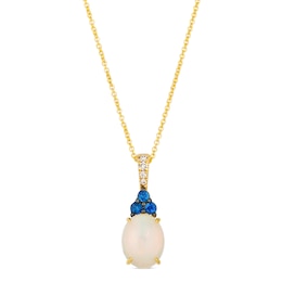 Le Vian 14ct Yellow Gold Oval White Opal, Blue Sapphire & Nude Diamond Necklace