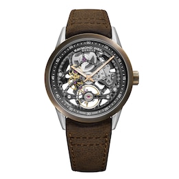 Raymond Weil Freelancer Men's 42mm Brown Dial Automatic Leather Strap Watch