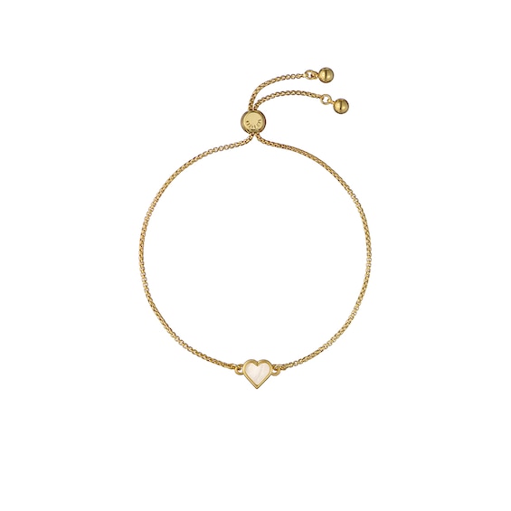 Ted Baker Serena Shimmer Heart Adjustable Bracelet in Gold Tone Brass