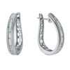 Thumbnail Image 0 of 9ct White Gold 0.50ct Baguette Diamond Hoop Earrings