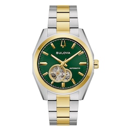 Bulova Surveyor Men's Green Dial Two-Tone Stainless Steel Automatic Watch