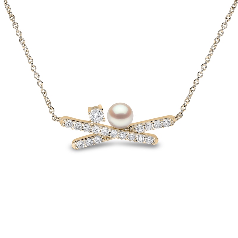 Yoko London 18ct Yellow Gold Pearl & 0.67ct Diamond Necklace