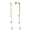 Thumbnail Image 1 of Yoko London 18ct Yellow Gold Pearl & Diamond Chain Earrings