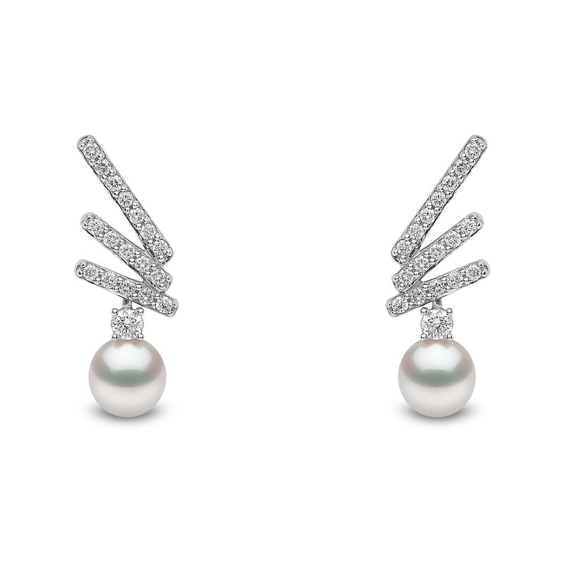 Yoko London 18ct White Gold Pearl & 0.68ct Diamond Earrings