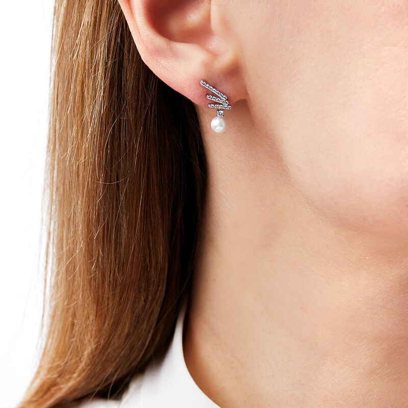 Yoko London 18ct White Gold Pearl & 0.68ct Diamond Earrings