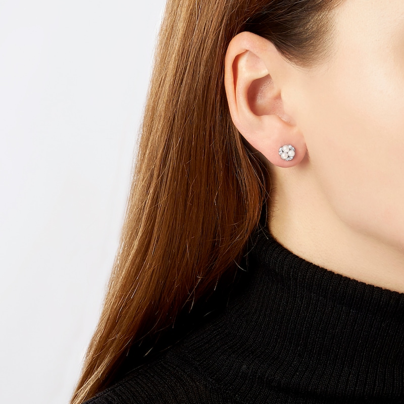Main Image 2 of Yoko London 18ct White Gold Pearl & Diamond Earrings