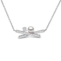 Yoko London 18ct White Gold Pearl & 0.67ct Diamond Necklace
