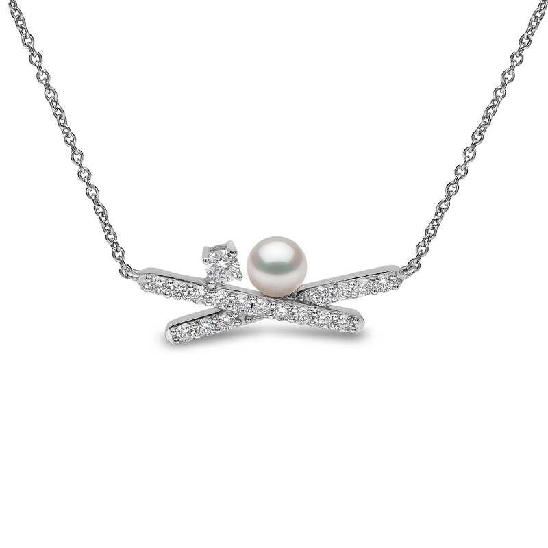 Yoko London 18ct White Gold Pearl & 0.34ct Diamond Necklace