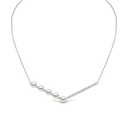 Yoko London 18ct White Gold Pearl & 0.10ct Diamond Necklace