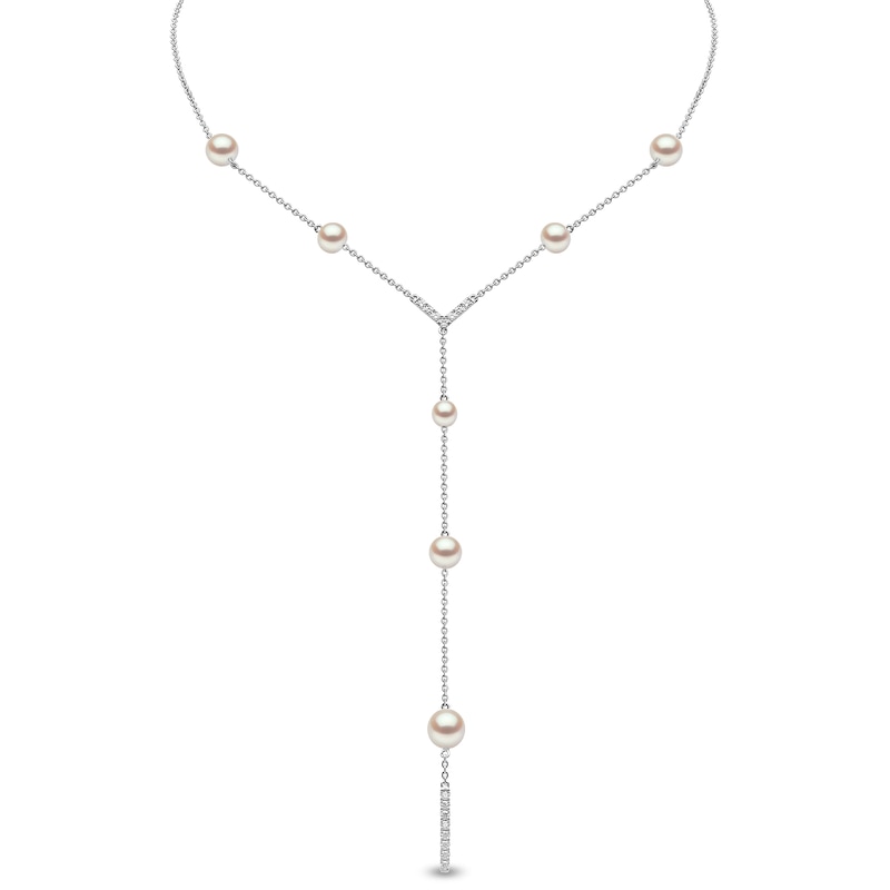 Yoko London 18ct White Gold Pearl & 0.18ct Diamond Necklace