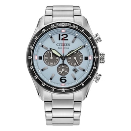 Citizen Classic 43mm Light Blue Dial Stainless Steel Chronograph Watch