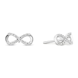 Sterling Silver 0.10ct Diamond Infinity Stud Earrings