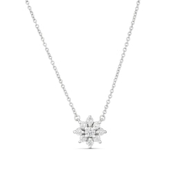 9ct White Gold 0.20ct Diamond Snowflake Pendant