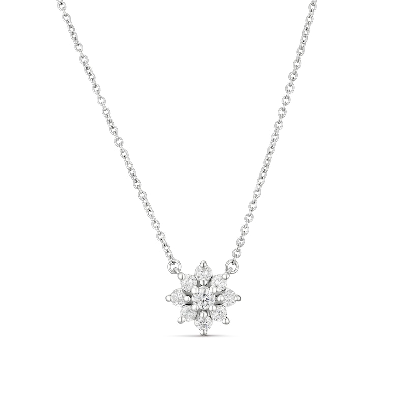 Main Image 1 of 9ct White Gold 0.20ct Diamond Snowflake Pendant