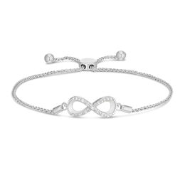 Sterling Silver 0.50ct Diamond Infinity Bolo Bracelet