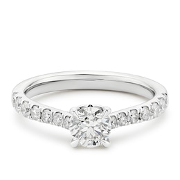 Engagement Ring Platinum Round Certified Solitaire 1ct Diamond Ring
