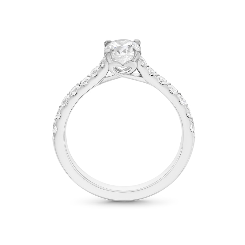 Engagement Ring Platinum Round Certified Solitaire 1ct Diamond Ring, view 3