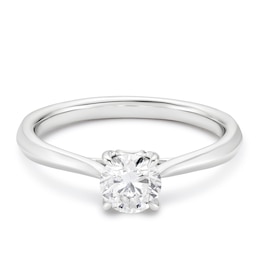 Engagement Ring Platinum Round Cut Solitaire 0.50ct Diamond Ring
