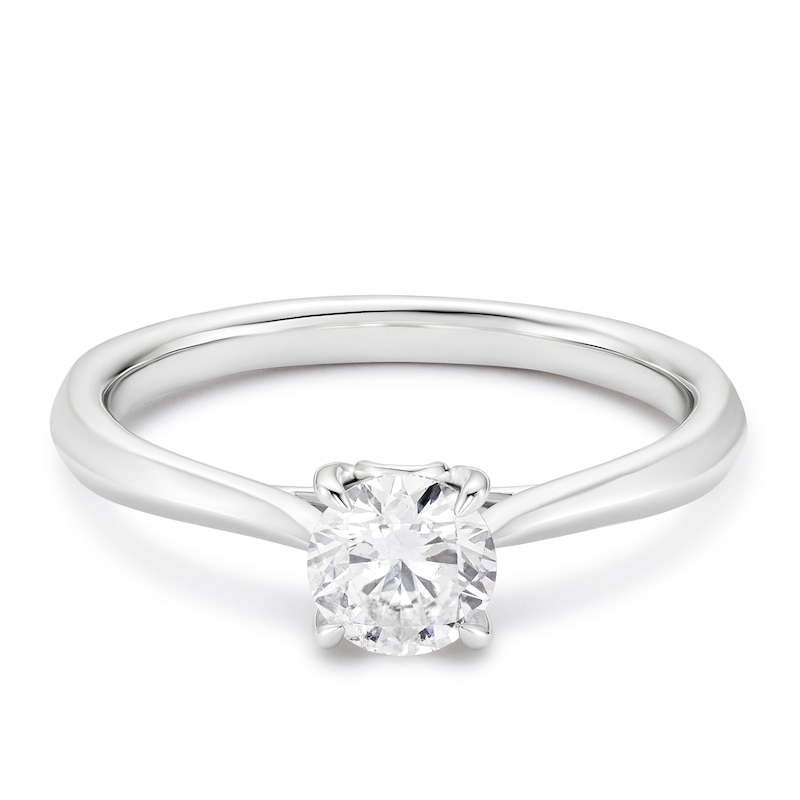 Main Image 1 of Engagement Ring Platinum Round Cut Solitaire 0.50ct Diamond Ring
