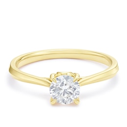 Engagement Ring 18ct Yellow Gold Round Solitaire 0.50ct Diamond Ring
