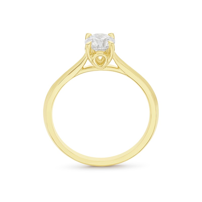 Engagement Ring 18ct Yellow Gold Round Solitaire 0.50ct Diamond Ring, view 3