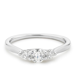 Engagement Ring Platinum Round Trilogy 0.50ct Diamond Ring