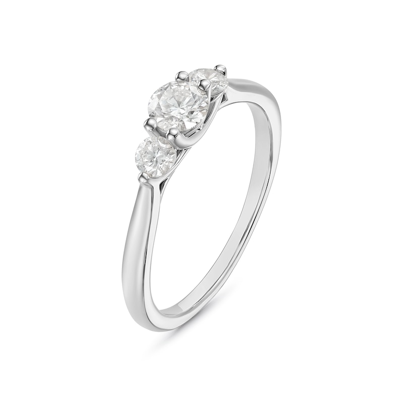 Engagement Ring Platinum Round Trilogy 0.50ct Diamond Ring, view 2