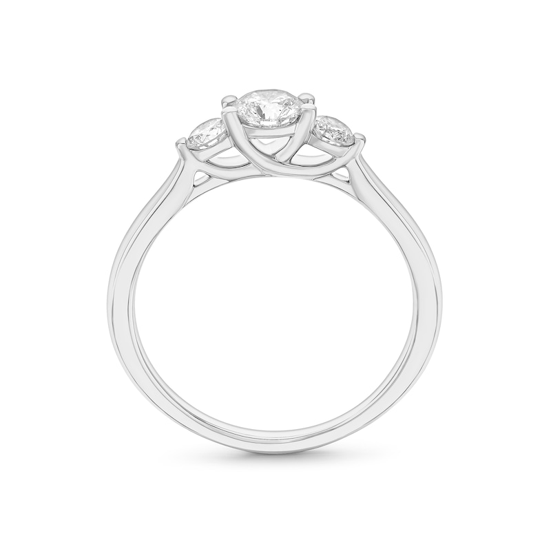 Engagement Ring Platinum Round Trilogy 0.50ct Diamond Ring, view 3