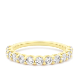 Eternity Ring 18ct Yellow Gold Round Certified 1ct Diamond Ring