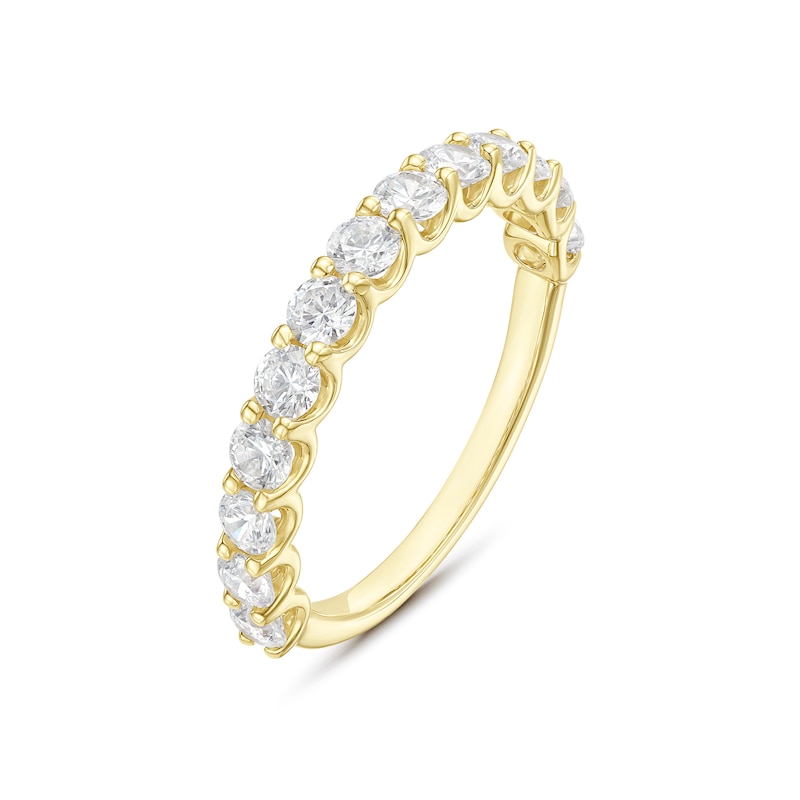 Eternity Ring 18ct Yellow Gold Round Certified 1ct Diamond Ring, view 2