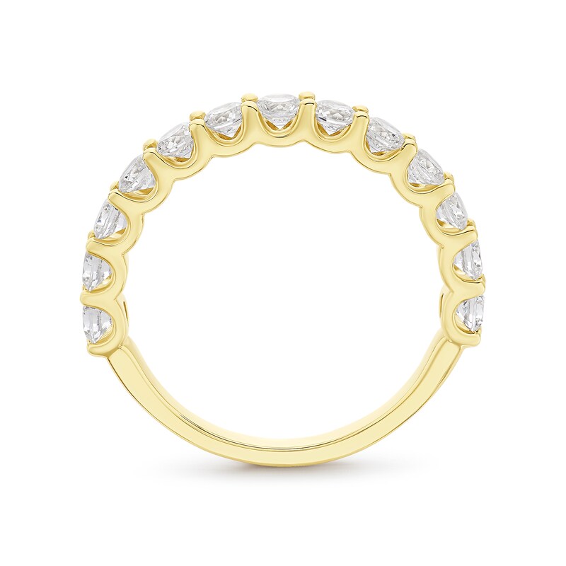 Eternity Ring 18ct Yellow Gold Round Certified 1ct Diamond Ring, view 3