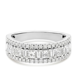 Eternity Ring Platinum Round & Baguette Cut 1ct Diamond Ring