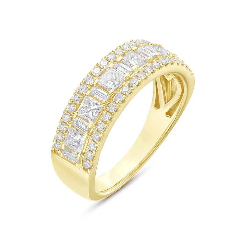 Eternity Ring Platinum Mixed Cut 1ct Diamond Ring, view 2