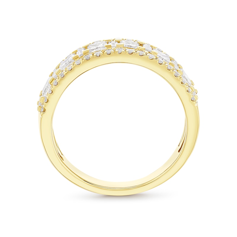 Eternity Ring 18ct Yellow Gold Mixed Cut 1ct Diamond Ring, view 3