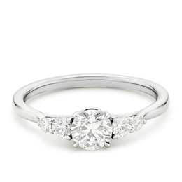 Engagement Ring Arctic Light Platinum Round Certified Solitaire 0.66ct Diamond Ring