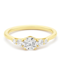 Engagement Ring Arctic Light 18ct Yellow Gold Round Certified Solitaire 0.66ct Diamond Ring