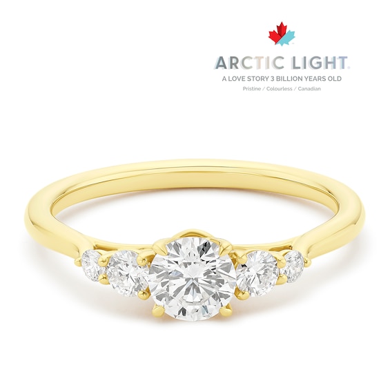 Engagement Ring Arctic Light 18ct Yellow Gold Round Certified Solitaire 0.66ct Diamond Ring