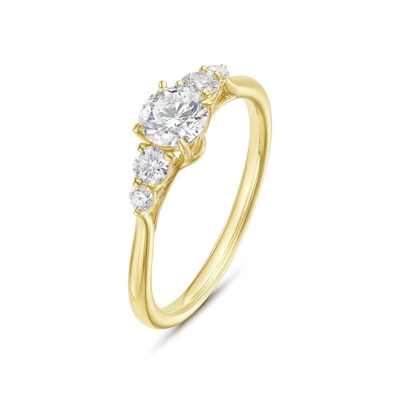 Engagement Ring Arctic Light 18ct Yellow Gold Round Certified Solitaire 0.66ct Diamond Ring, view 2