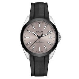 Rado HyperChrome 41.5mm Rhodium Dial Black Rubber Strap Watch