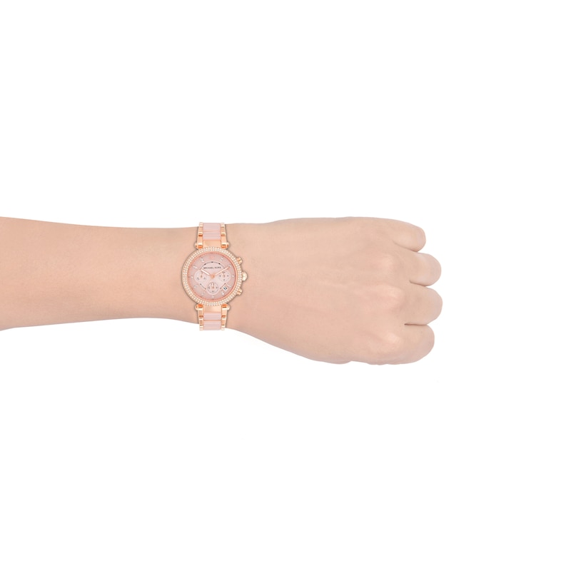 Michael Kors Parker Ladies' Rose Gold-Tone Bracelet Watch