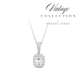 9ct White Gold Old Mine Cut 0.40ct Diamond Pendant Necklace