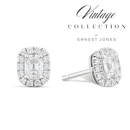 9ct White Gold Old Mine Cut 0.53ct Diamond Stud Earrings