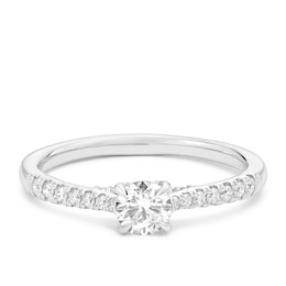 Engagement Ring 9ct White Gold Solitaire 0.50ct Diamond Ring