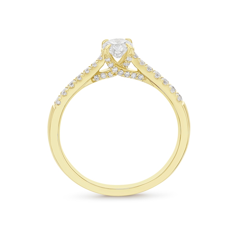 Engagement Ring 9ct Yellow Gold Solitaire 0.50ct Diamond Ring, view 3